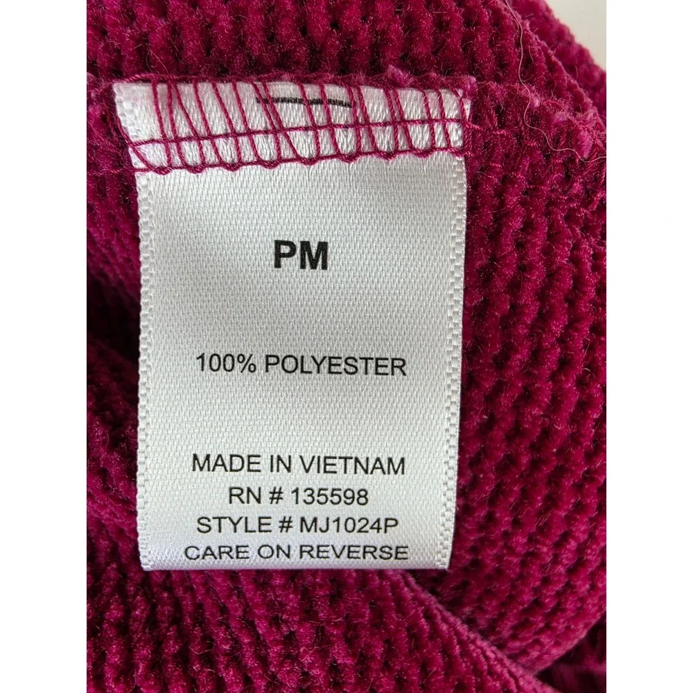 3rd + Malt‎ Womens Petite Medium Fuchsia Pink Chenille Corduroy Cardigan